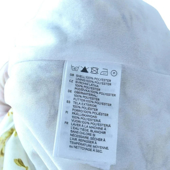 H&M || Multi Tiered Chiffon Flowy Dress Yellow Wildflowers Size 6 Prairie - Picture 8 of 9